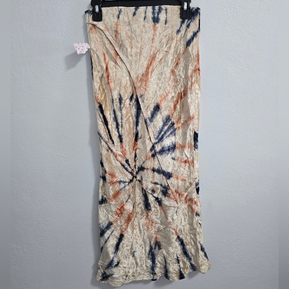 NWT Free People Serious Swagger Tie-Dye Velvet Midi Skirt Xsmall - Picture 5 of 8